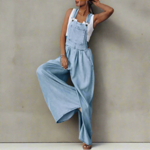 Vintage Boho Denim Wide Leg Overalls